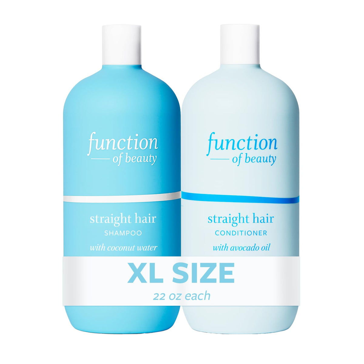 Function Of Beauty Straight Hair Shampoo & Conditioner, 22 Oz, Coconut Water & Avocado Oil