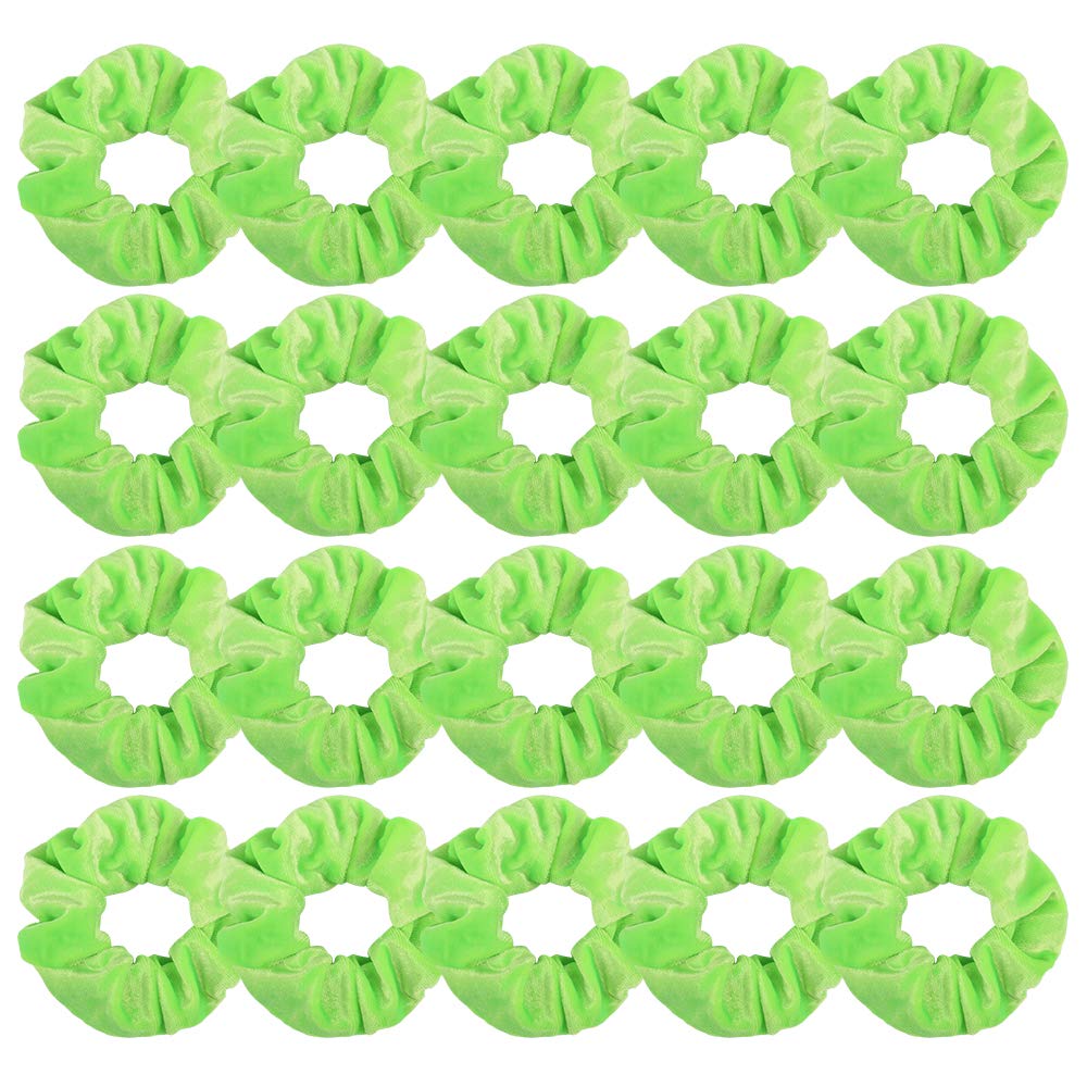 Didder Green Velvet Hair Scrunchies - 20 Pcs Soft Elastic Ties for Women & Girls