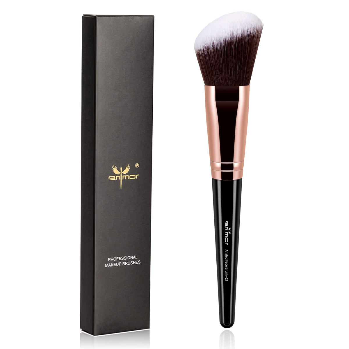 Anmor Rose Gold Contour Brush - Premium Face Makeup For Cheeks, Forehead, Jaw & Nose Blending