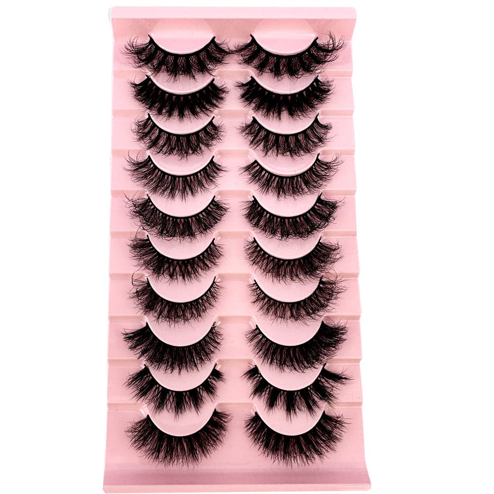 HBZGTLAD 3D Curl Winged Mink Eyelashes - Thick Handmade Natural Faux Lash (G1003#)