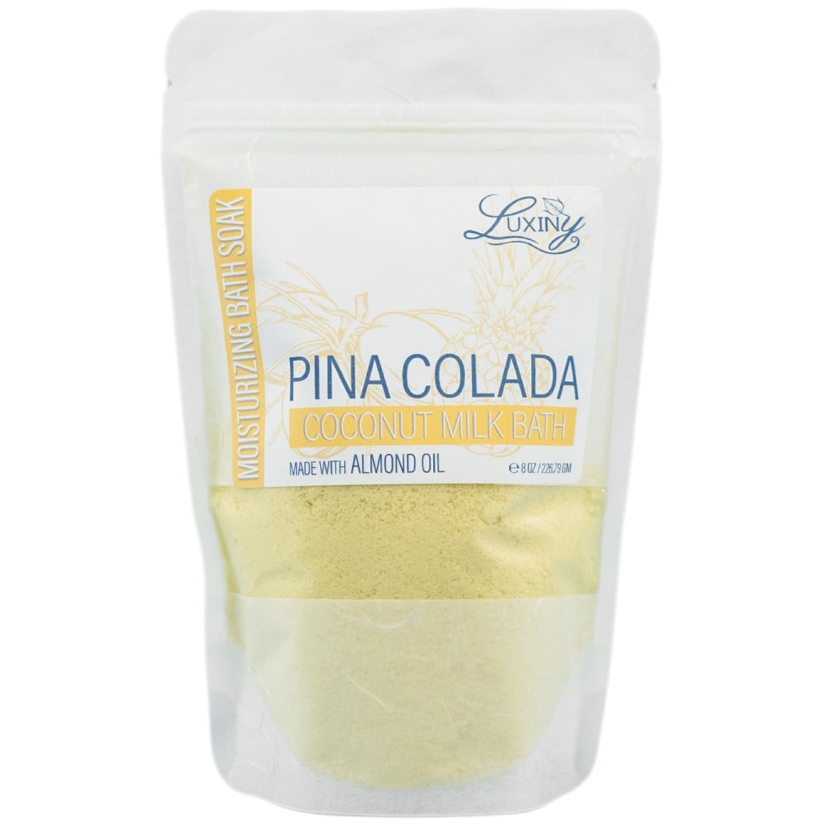 Luxiny Vegan Milk Bath Soak - Coconut Milk Powder & Almond Oil, 8Oz, Pina Colada Scent