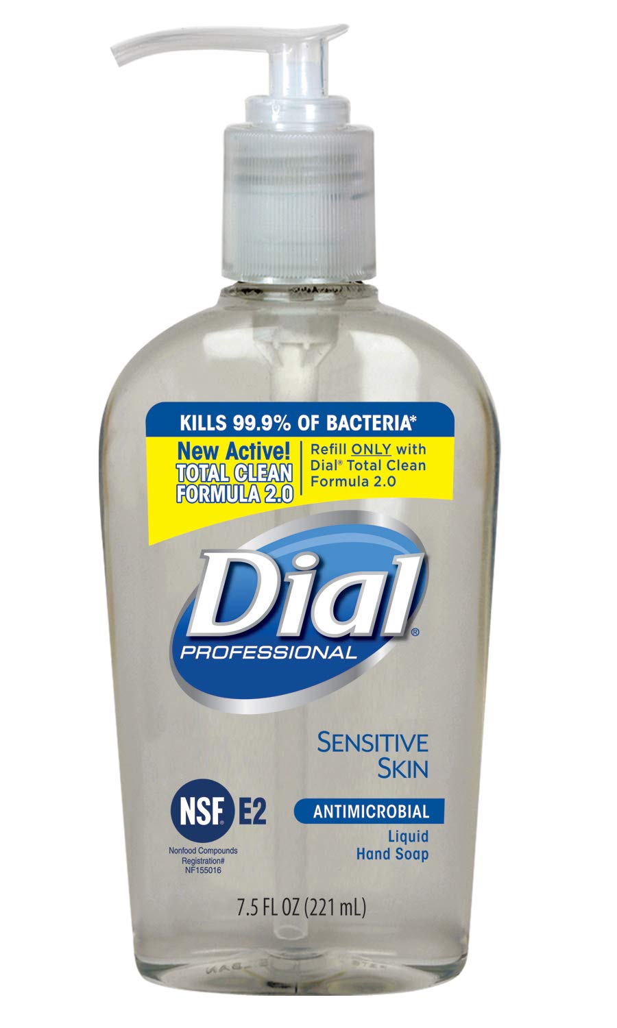 Dial Antibacterial Liquid Hand Soap For Sensitive Skin, 7.5 Oz Pump Bottle, Pack Of 12