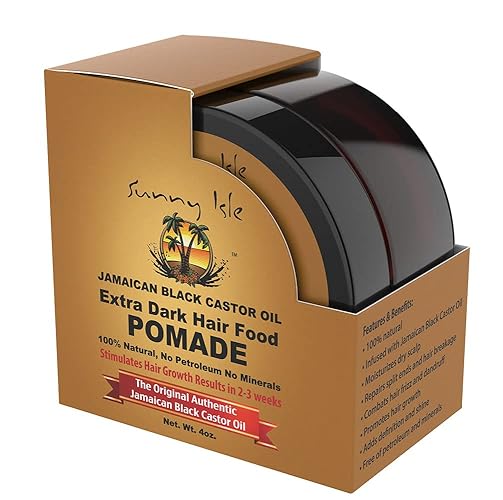 Sunny Isle Extra Dark Jamaican Black Castor Oil Pomade - 4 oz for Hair Breakage & Dandruff Relief