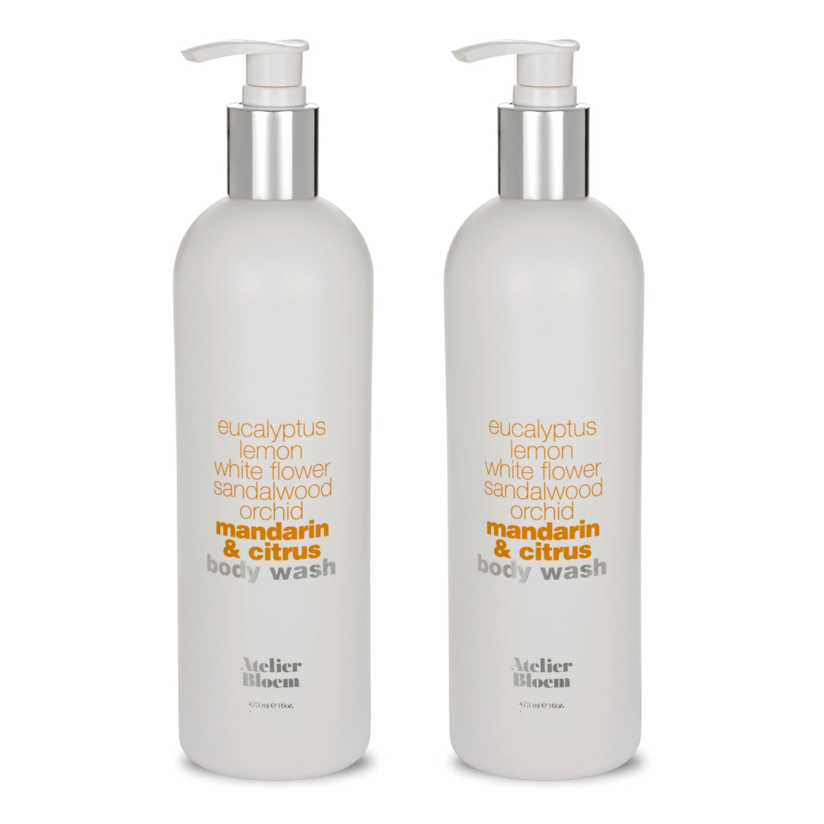 Kimpton Style Atelier Bloem Mandarin & Citrus Body Wash - Eucalyptus & Sandalwood - 16 Oz (2 Pack)