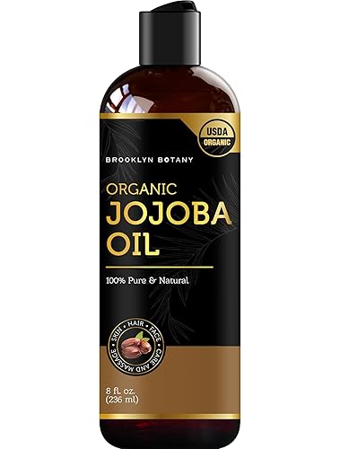 Brooklyn Botany Organic Cold-Pressed Jojoba Oil - 100% Pure Body & Hair Oil - 8 Fl Oz