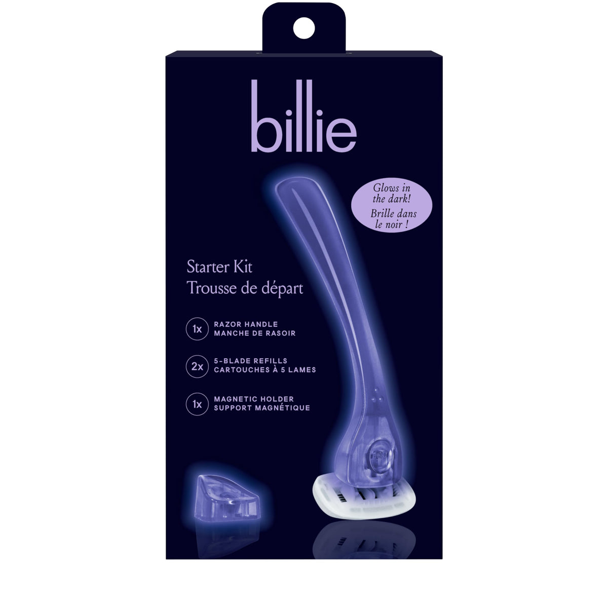 Billie Women'S Shave Kit - 5-Blade Razor, 2 Refills & Magnetic Holder - Moonbeam Color