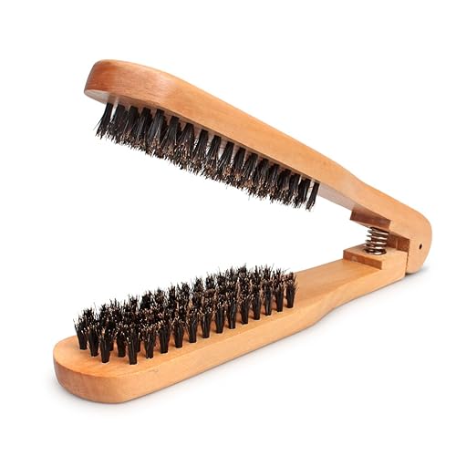 Amariver Wooden Dual-Brush Hair Straightener Comb - Anti-static Hairdressing Tool