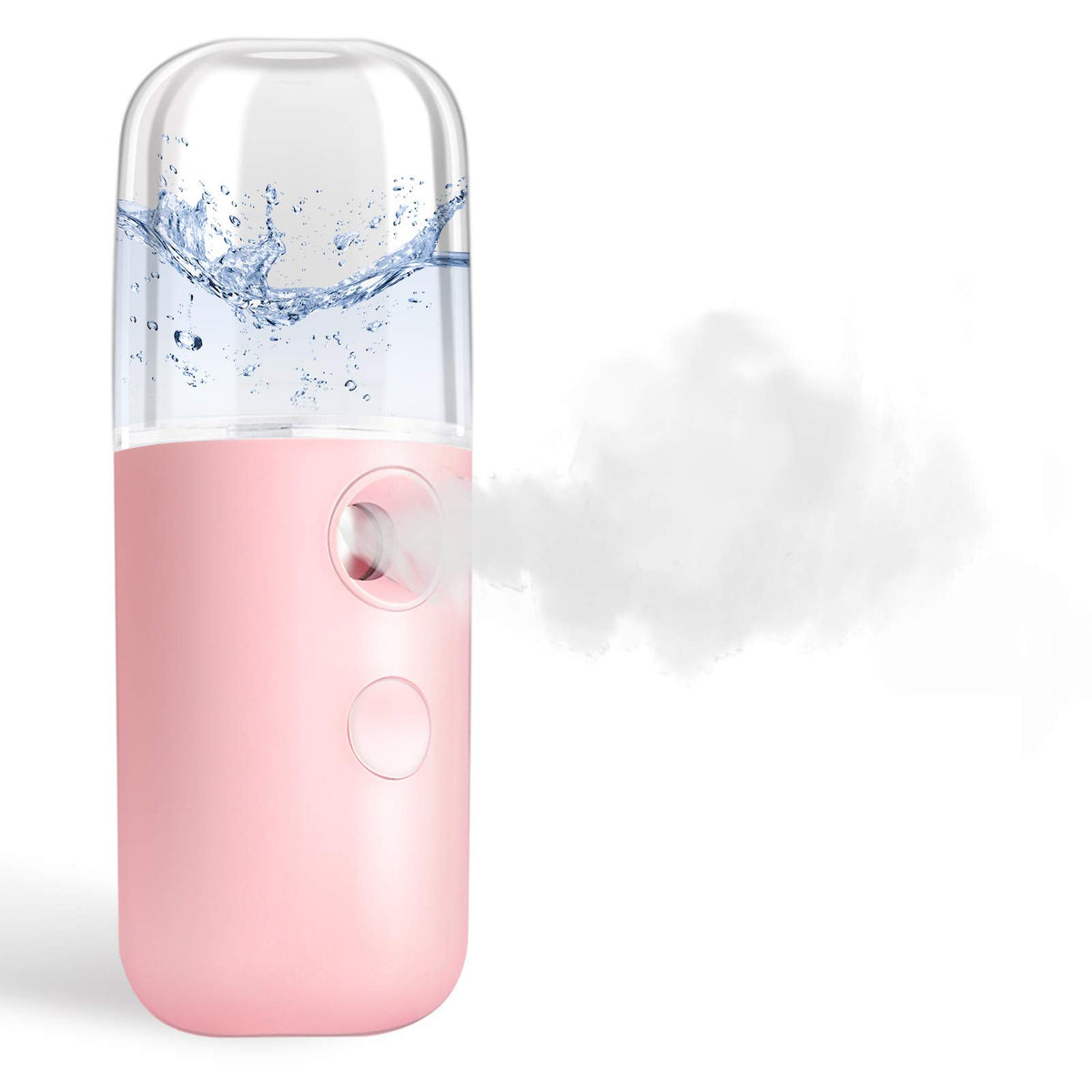 Giverare Nano Facial Steamer - Usb Rechargeable Mist Sprayer For Moisturizing & Hydrating Skin - Pink