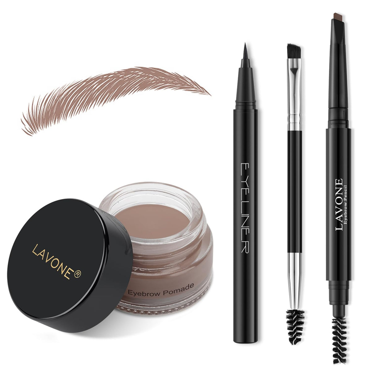 Lavone Eyebrow Stamp Pencil Kit - Waterproof Ash Blonde Eyebrow Makeup With Dual-Ended Brush