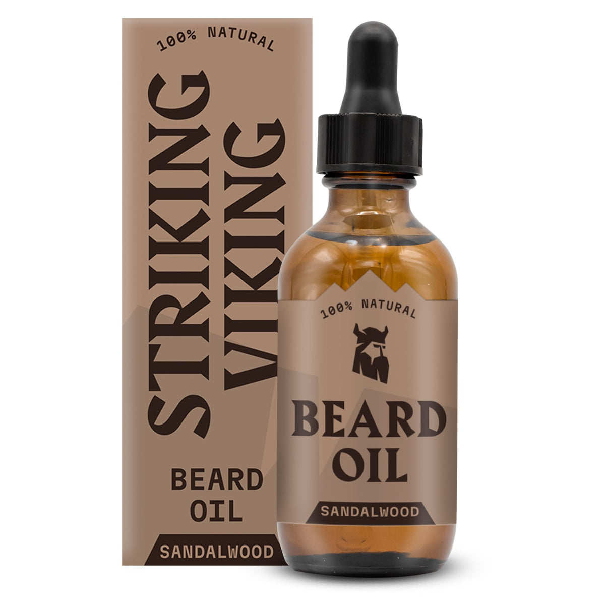 Striking Viking Beard Oil Conditioner - Natural Tea Tree, Argan & Jojoba - Softens & Strengthens 2 Fl Oz