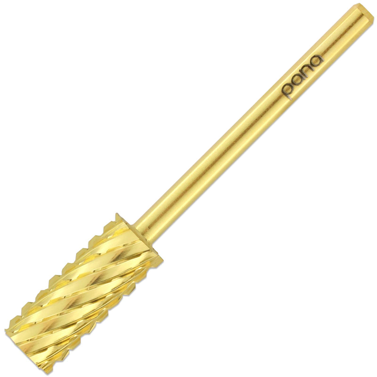 Pana Gold Small Barrel Nail Drill Bit - 3X Coarse Grit For Acrylic & Gel - Manicure/Pedicure