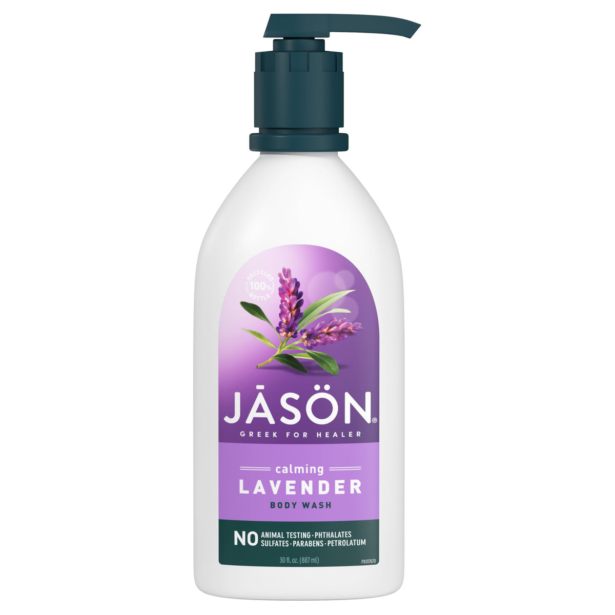 Jason Lavender Calming Body Wash, 30 Fl Oz - Gentle Cleansing For Relaxation, Purple