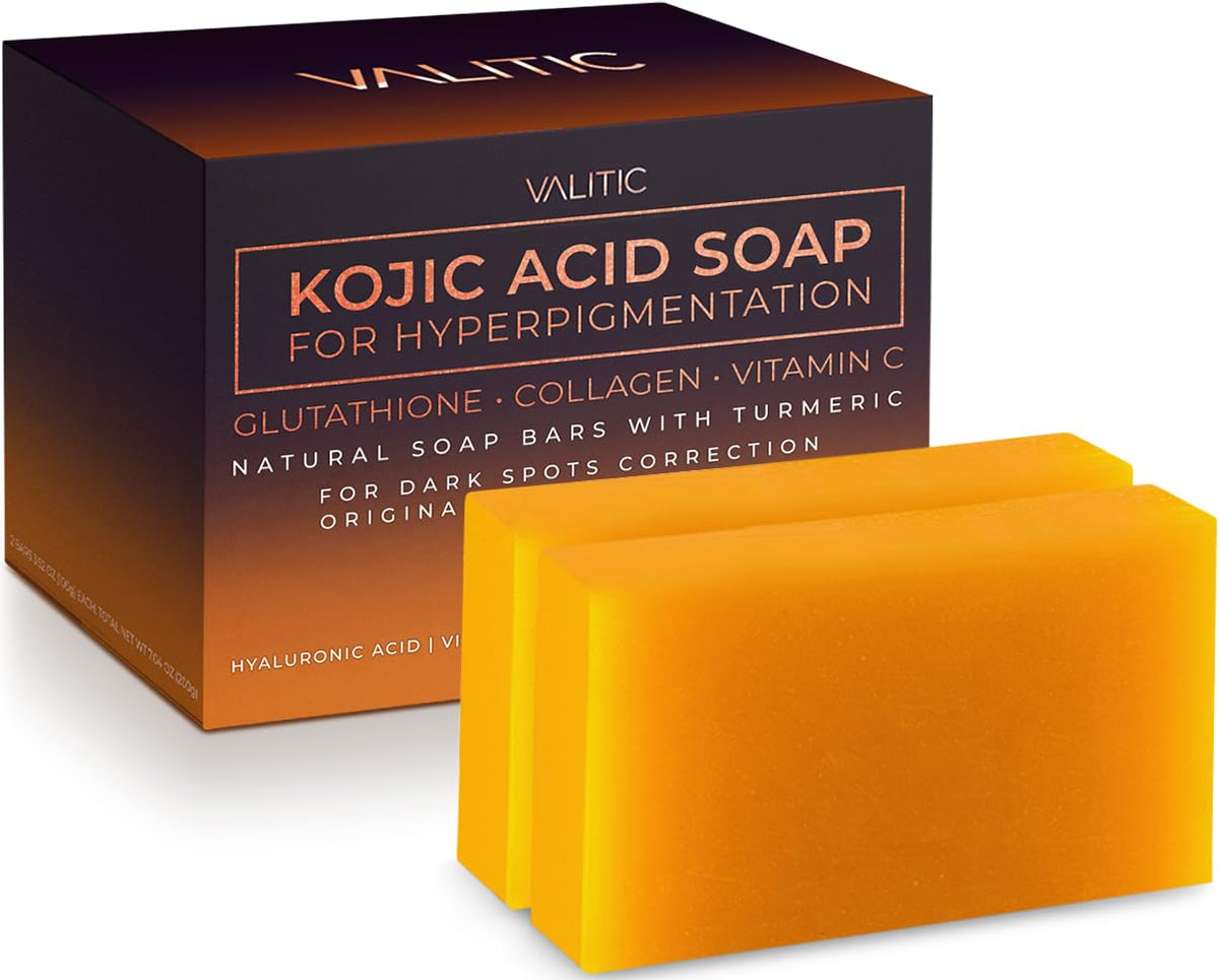 Valitic Kojic Acid Soap For Hyperpigmentation With Glutathione & Vitamin C - 2 Pack