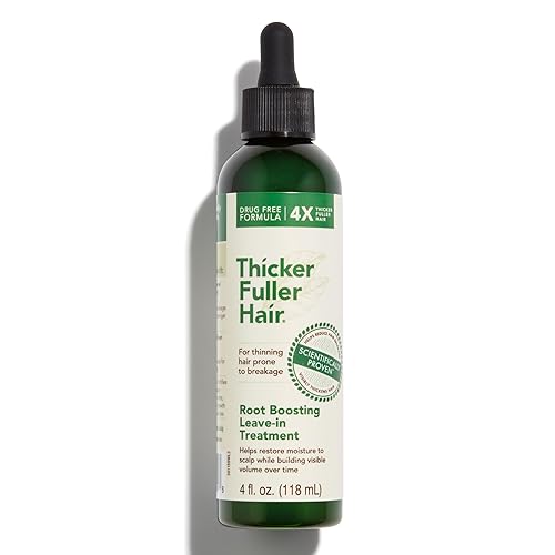 Thicker Fuller Hair Leave-In Treatment - Root Boosting Scalp Moisturizer, 4 oz Natural Volume