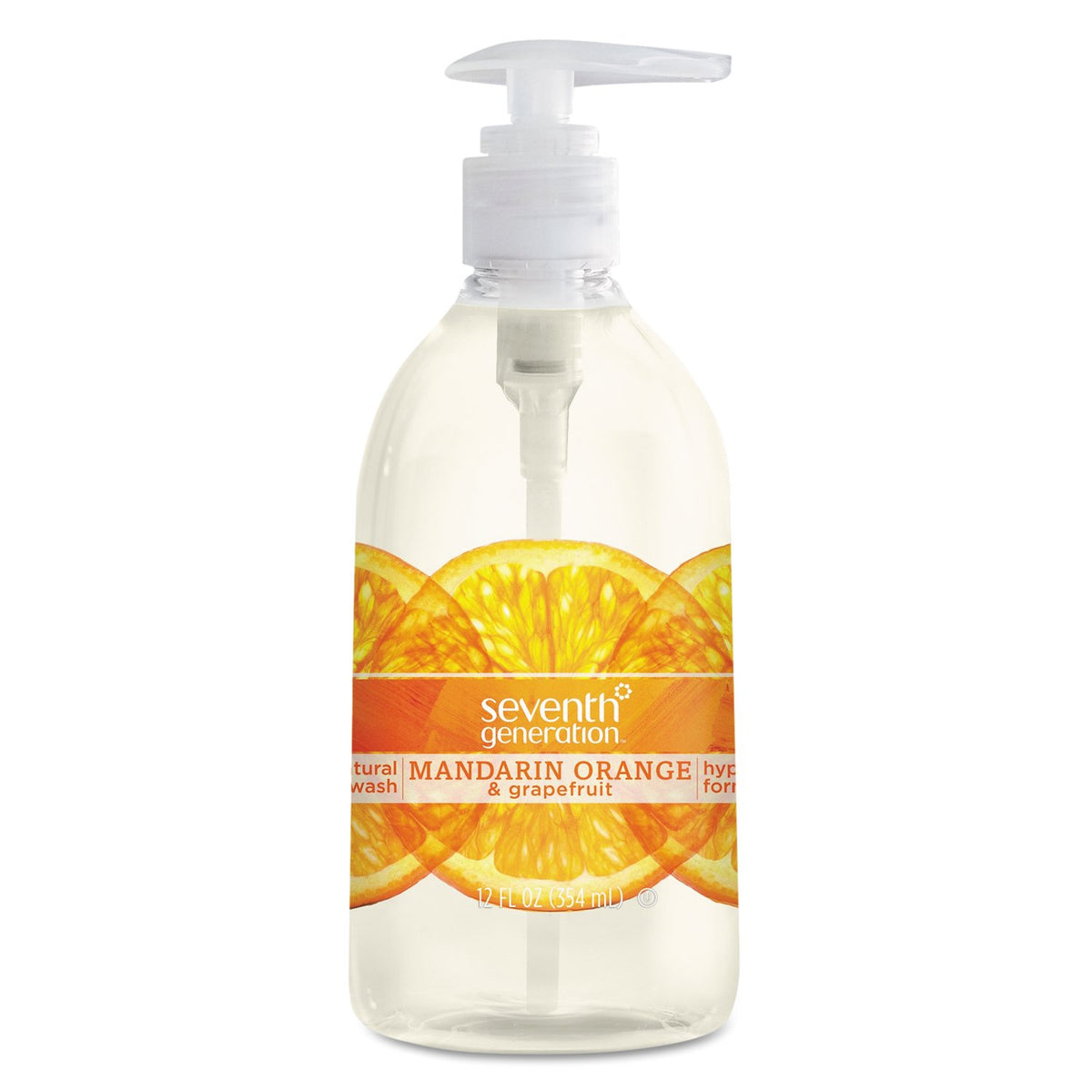 Seventh Generation Hand Wash, Mandarin Orange & Grapefruit, 12Oz - Natural & Eco-Friendly