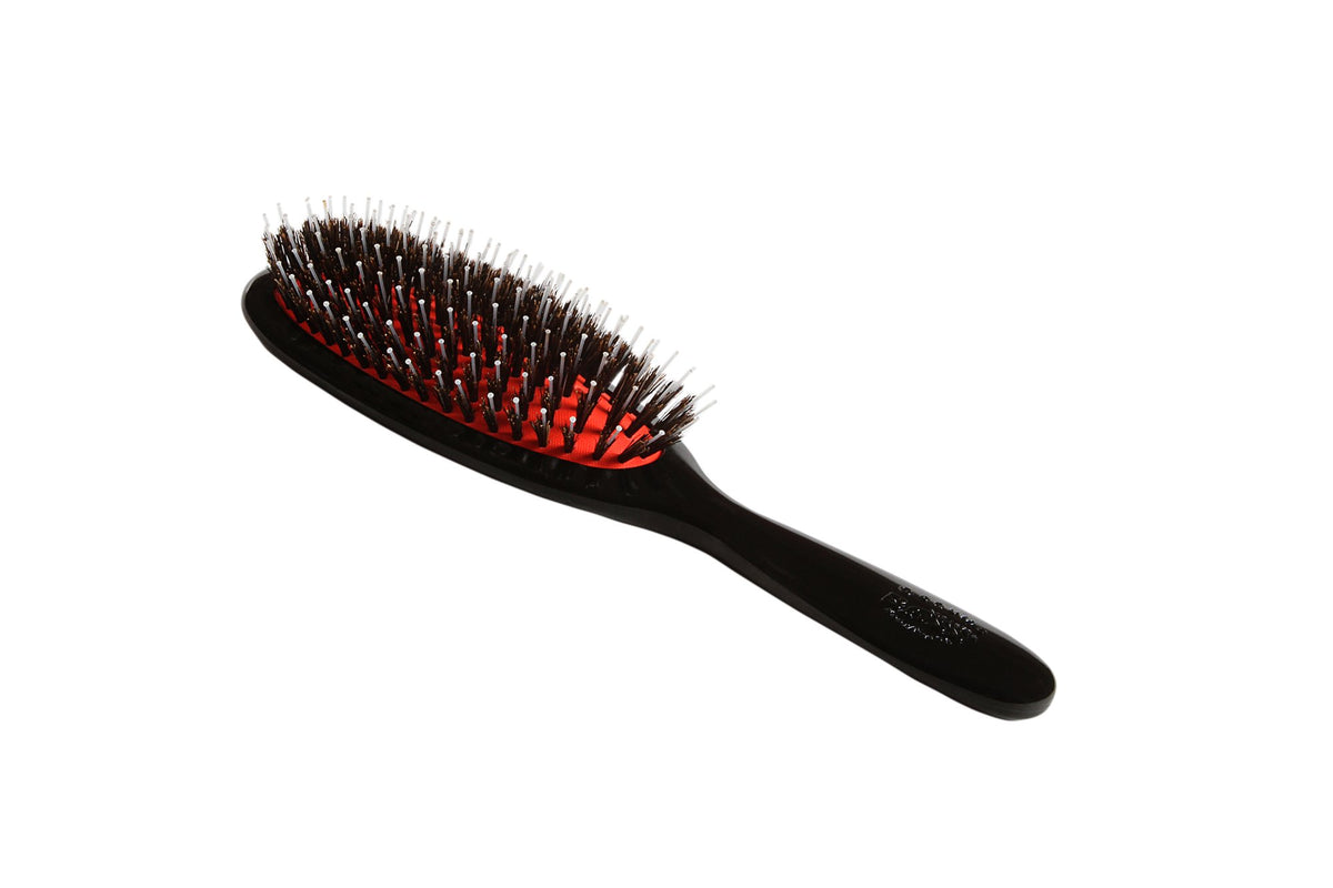 Bass Brushes Med Oval Brush - Wild Boar & Nylon, Black - 1 Ea Hair Brush For Styling