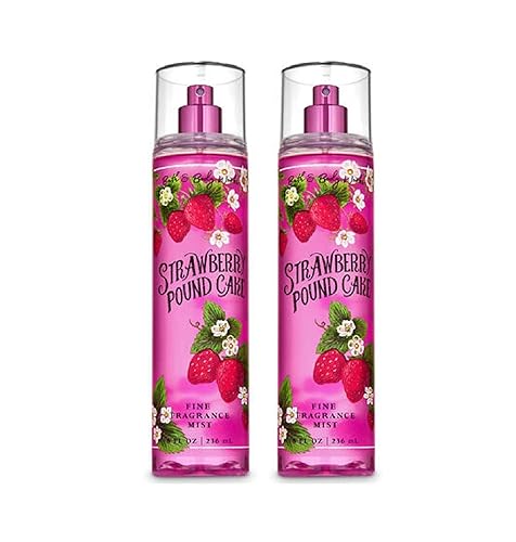 Bath & Body Works Fine Fragrance Mist - Strawberry Pound Cake, 16 Fl Oz, 2 Pack