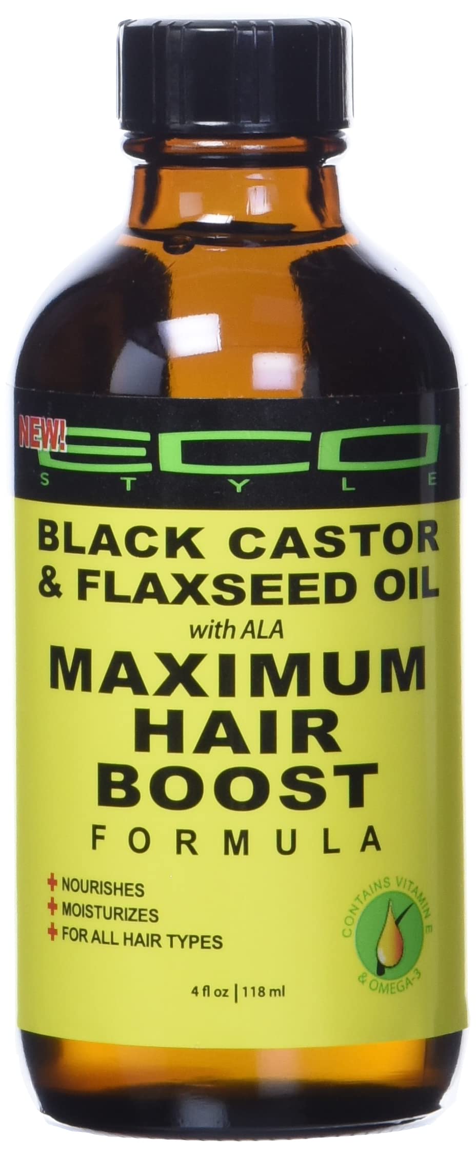 ECOCO Eco Style Black Castor Oil  Flaxseed Oil Maximum Hair Growth Formula  4 Ounce SGB077JY18MHUS