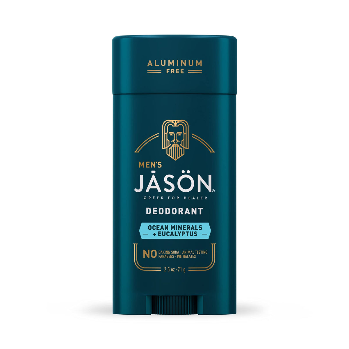 Jason Men'S Hydrating Deodorant Stick, 2.5 Oz - Teal, Fresh Scent, Long-Lasting Protection