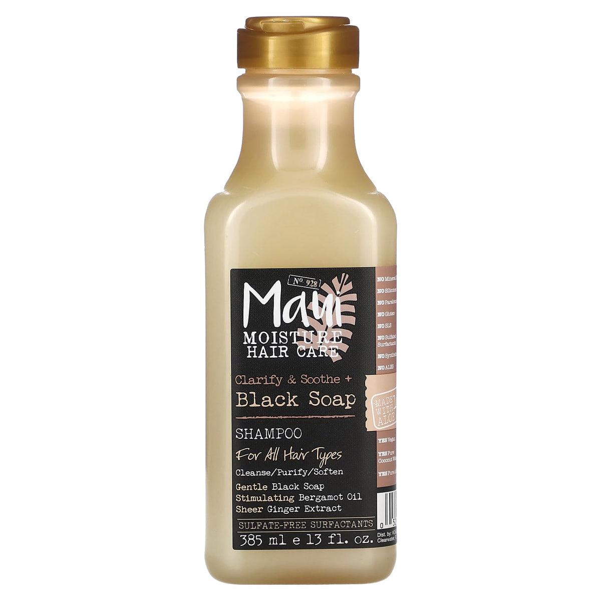 Maui Moisture Clarify & Soothe Black Soap Shampoo, Hydrating, 13 Fl Oz