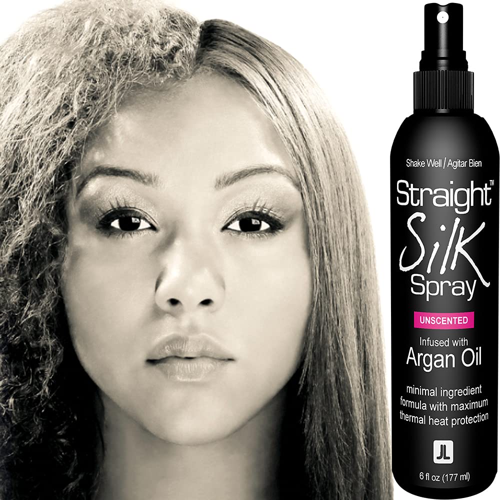 Juniorlabs Straight Silk Spray With Moroccan Argan Oil - Heat Protectant & Detangler, 6Oz