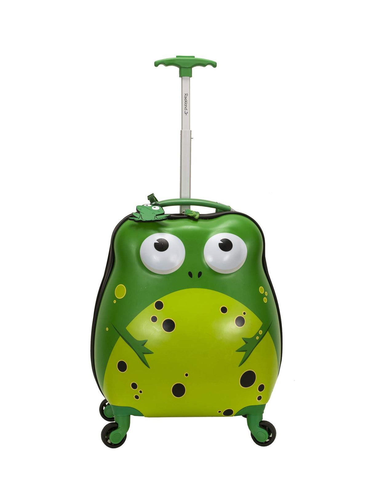 Rockland Jr. Kids' Hardside Spinner Luggage, Expandable Frog Carry-On, 19-Inch