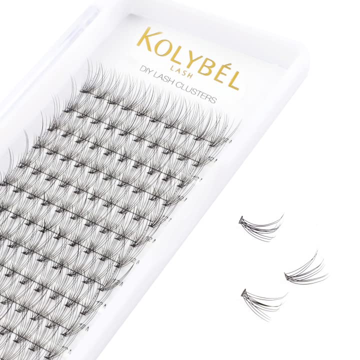 KOLYBEL 120pcs Cluster Eyelashes 16mm D Curl 0.1mm Thickness Soft Natural False Lashes