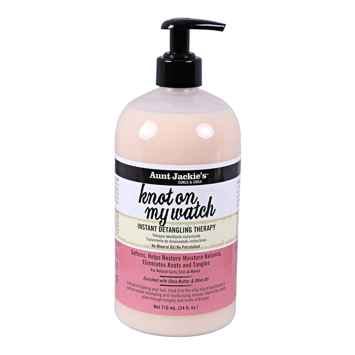 Aunt Jackie'S Curls And Coils Knot On My Watch - 24Oz Detangling Therapy For Natural Hair, Pink