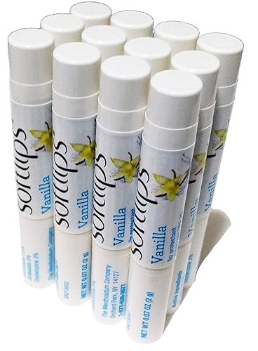 Softlips Lip Balm Spf 20, Vanilla Flavor, Pack Of 12 Sticks - Moisturizing Protection