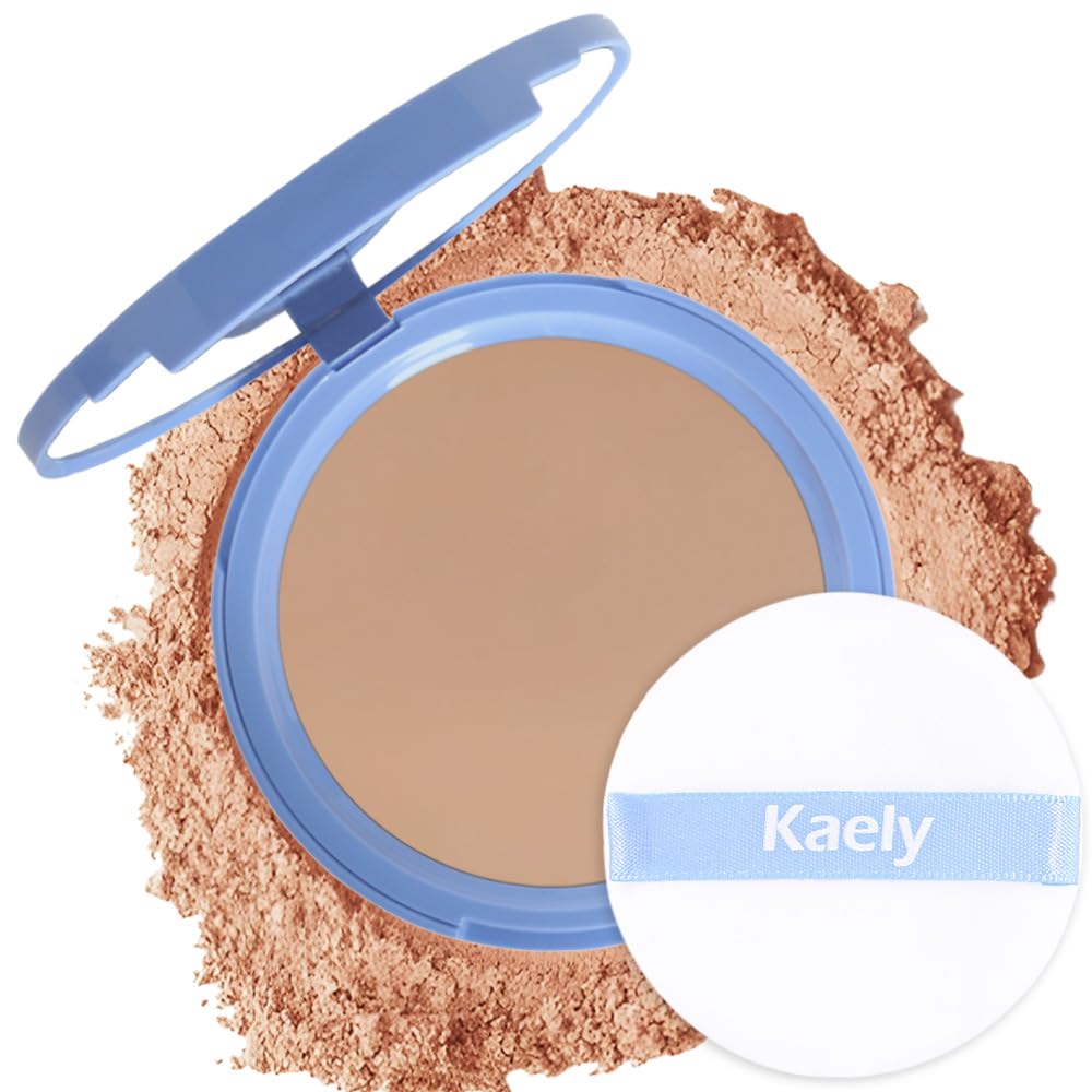 Kaely Oil Control Pressed Powder, Matte Waterproof Makeup, Lightweight, 220 Sand, 0.35 Oz