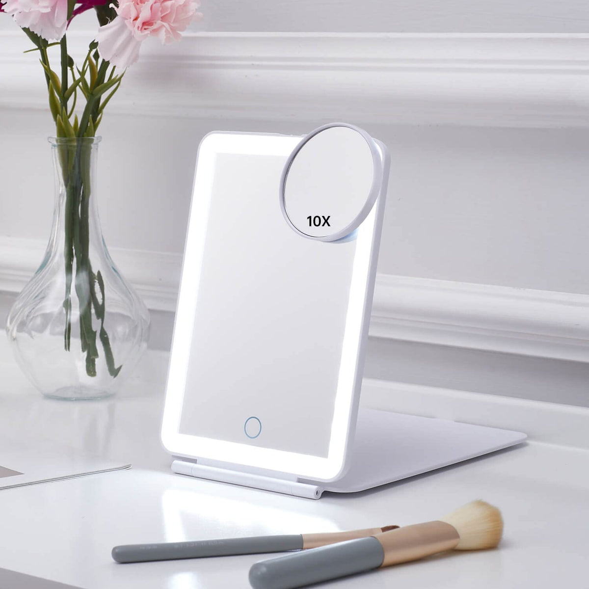 Mocado Led Travel Makeup Mirror - 5X7&quot;, Usb Rechargeable, Touch Screen, 3 Light Modes, Portable