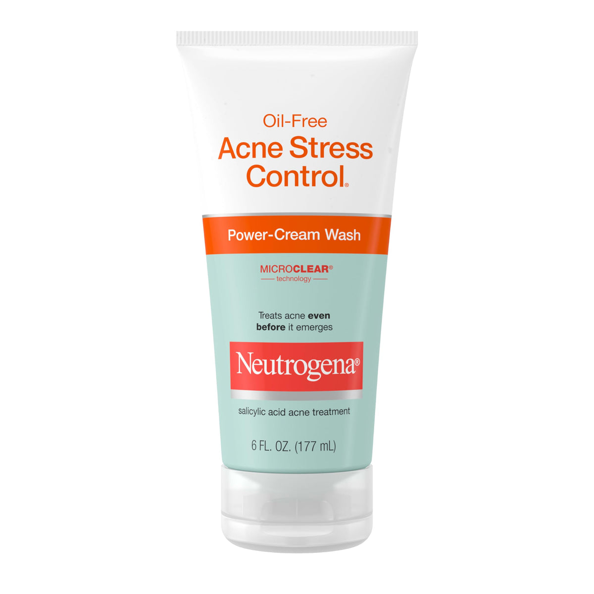 Neutrogena Oil-Free Acne Stress Control Face Wash, 2% Salicylic Acid, 6 Fl. Oz, 3