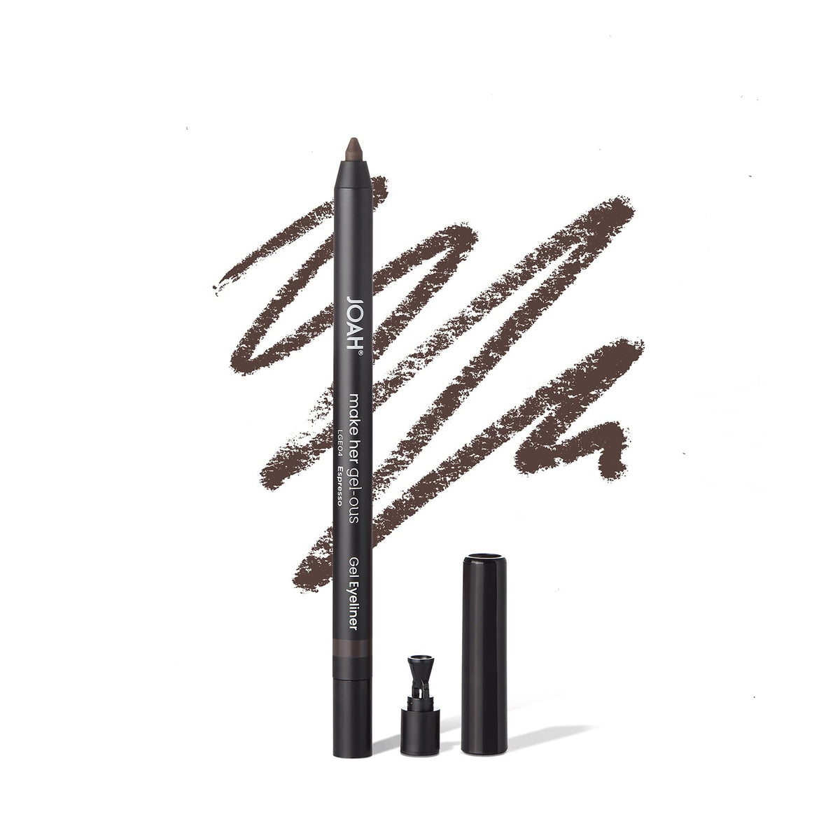 JOAH Gel-ous Gel Eyeliner, Self-Sharpening Waterproof Pencil, Intense Color - Espresso, 1 Fl Oz