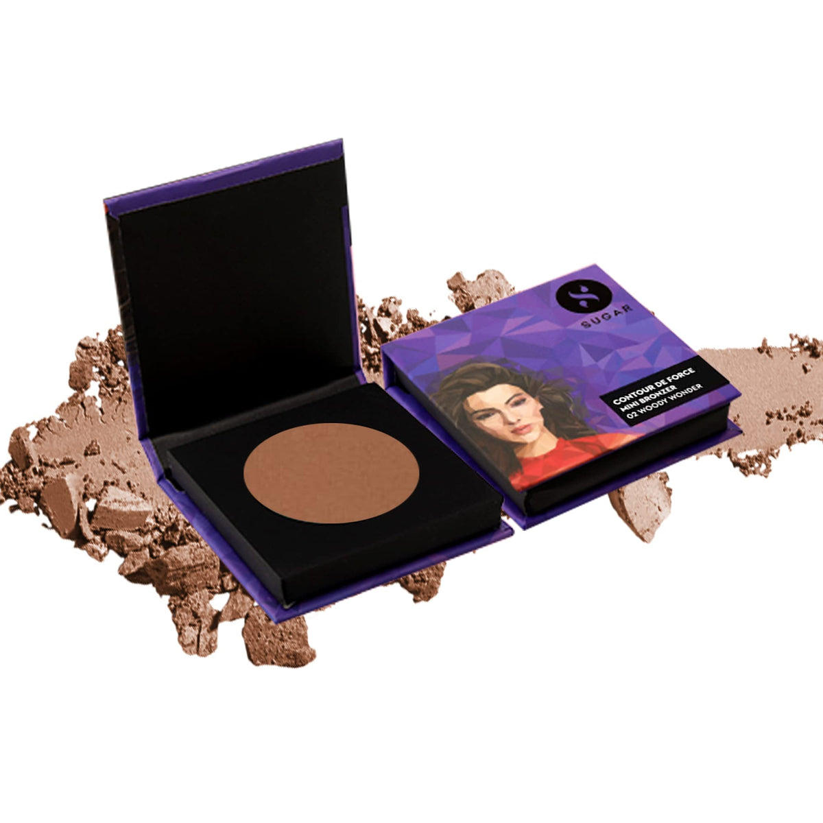 Sugar Cosmetics Contour De Force Mini Bronzer - Woody Wonder, Lightweight & Blendable, Matte Finish