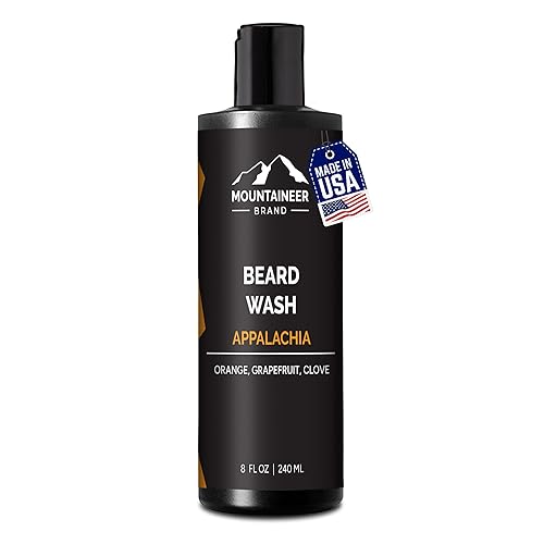 Mountaineer Brand Beard Wash For Men - 100% Natural Citrus & Spice Shampoo - 8Oz