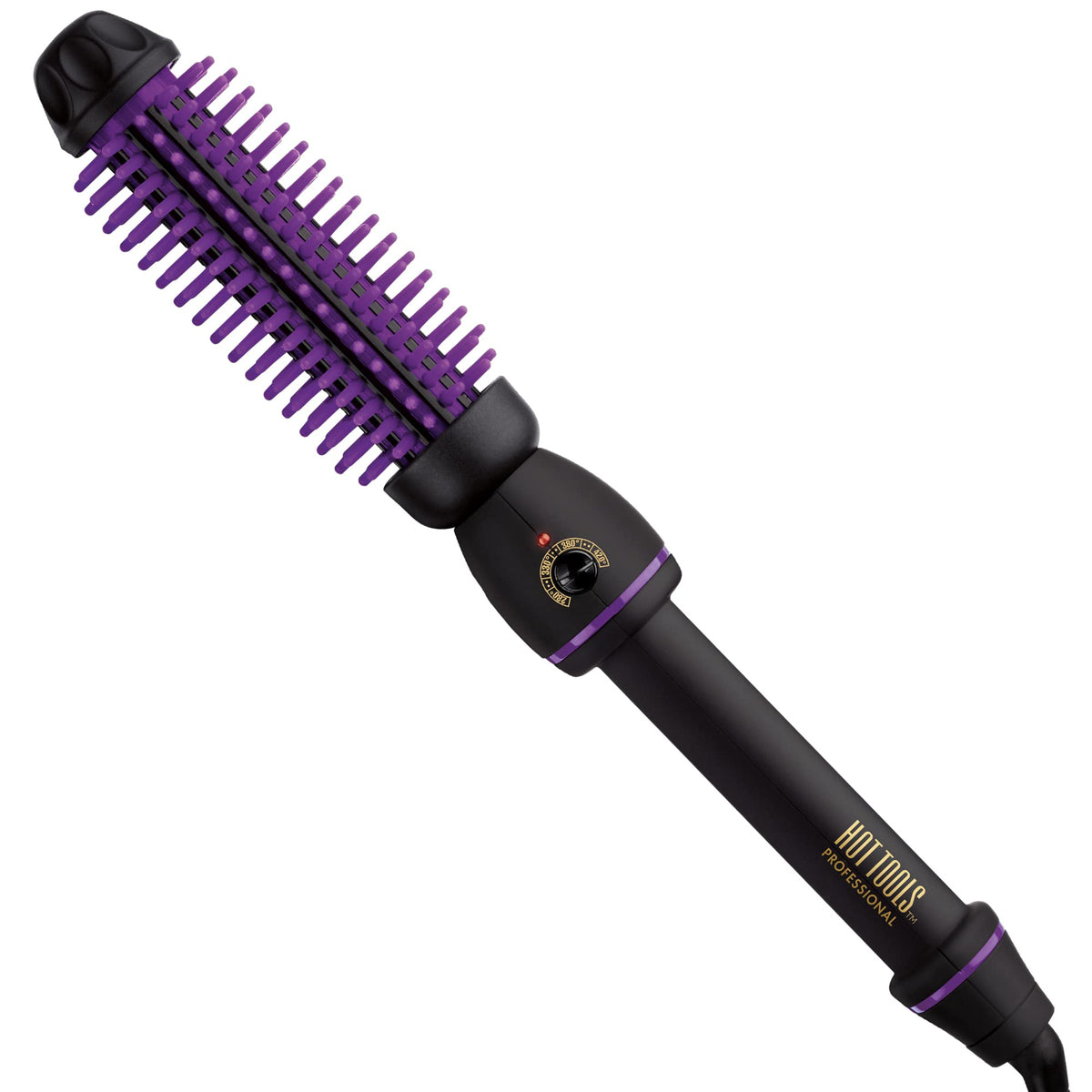 Hot Tools Pro Artist Heated Silicone Bristle Brush Styler - Volume & Fullness (1 In) - Black/Purple