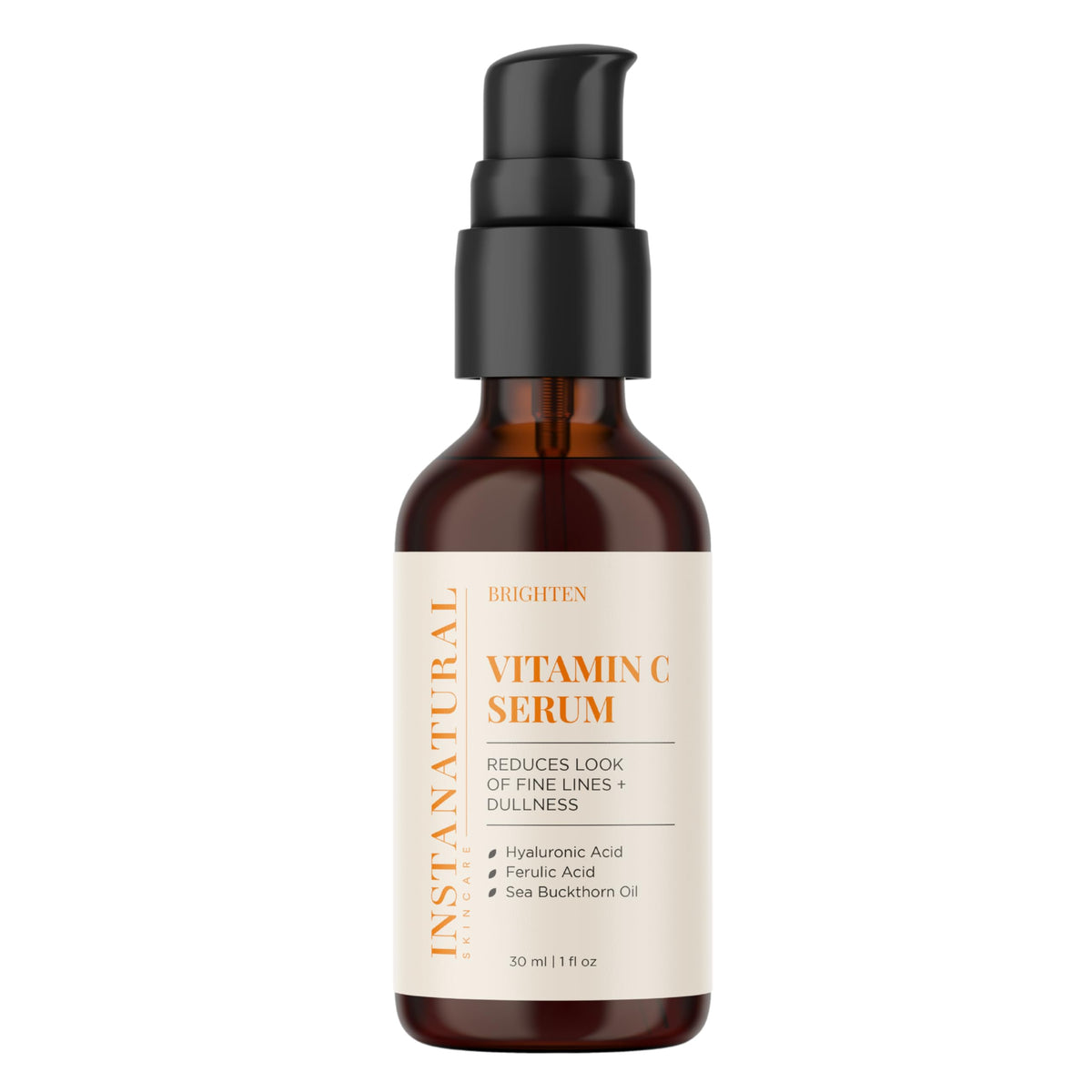 Instanatural Vitamin C Face Serum - Brightens, Hydrates & Reduces Aging Signs, 1 Fl Oz