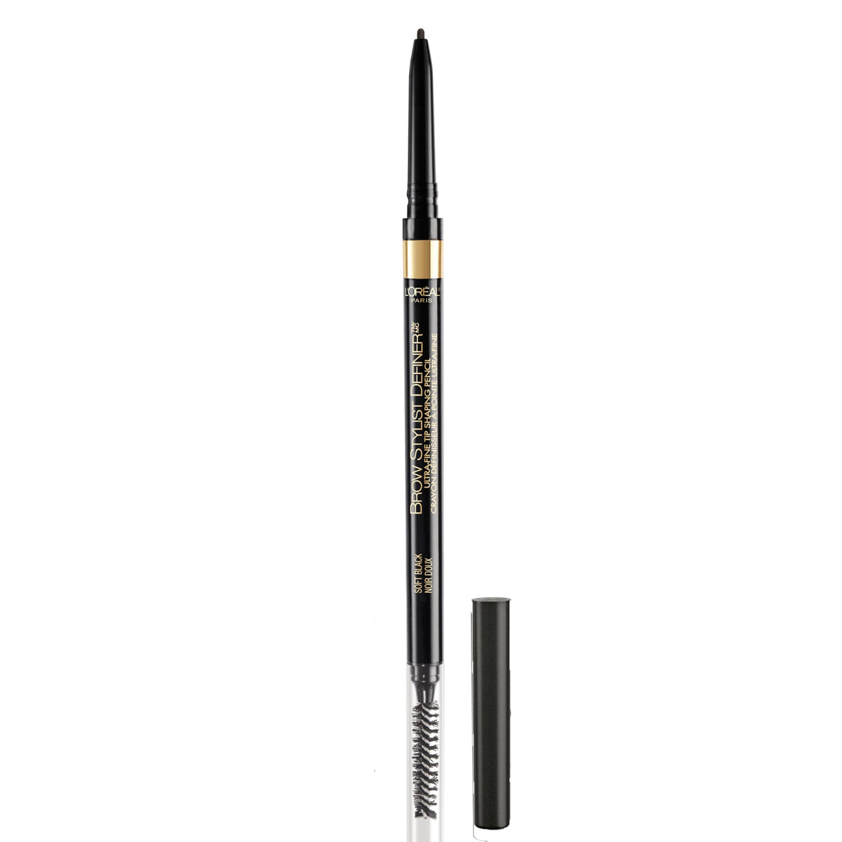 L'Oreal Paris Brow Definer Waterproof Eyebrow Pencil, Ultra-Fine Soft Black, 0.003Oz