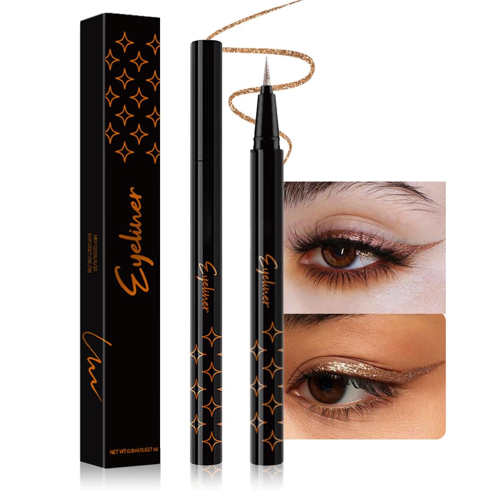 Evpct Bronze Glitter Eyeliner Set - Waterproof, Long Lasting, High Pigment, 1 Count