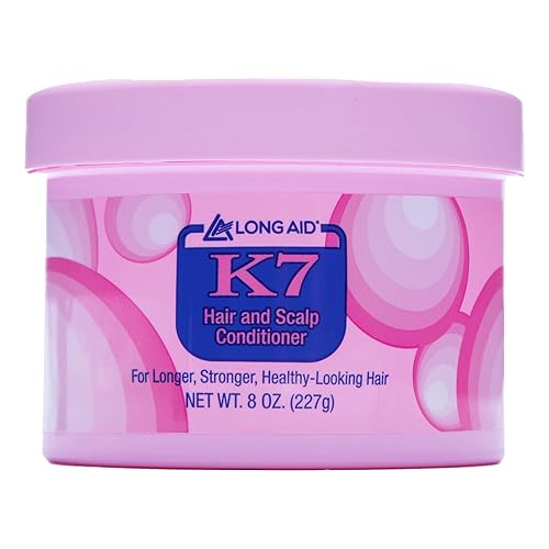 Long Aid Ampro K7 Hair & Scalp Conditioner - 8 Oz, Stronger Hair, Humidity Protection, All Textures