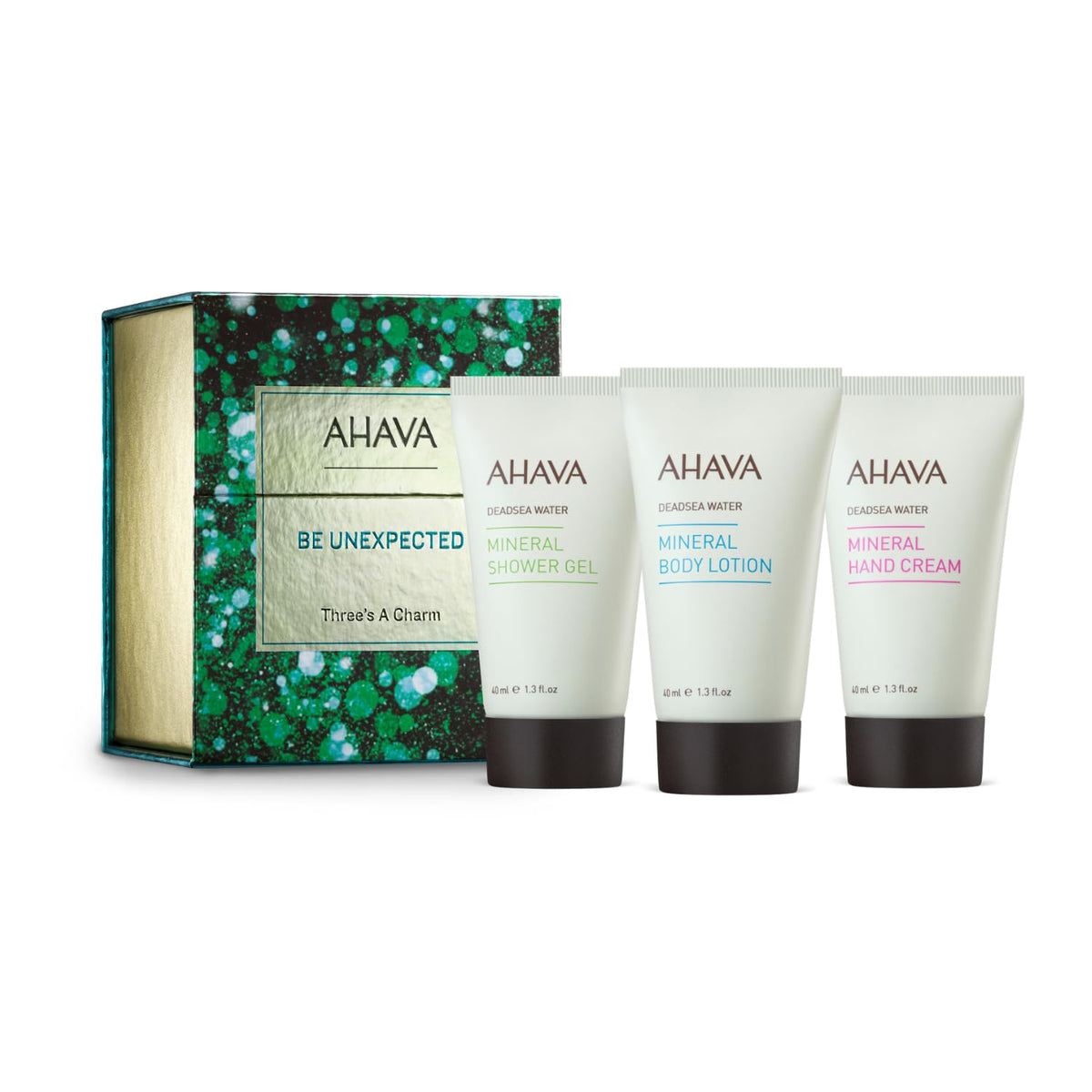 Ahava Three’S A Charm Gift Set - Mineral Body Lotion, Hand Cream & Shower Gel, 3 X 1.3 Fl.O