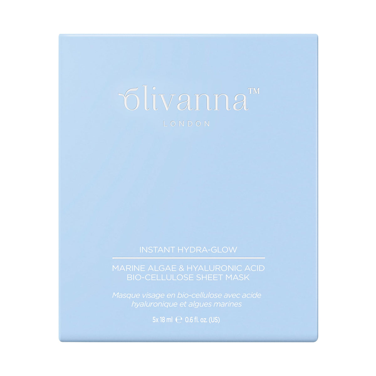 Olivanna Hydra Glow Hyaluronic Acid Sheet Mask - 5 Pack For Dry, Sensitive Skin