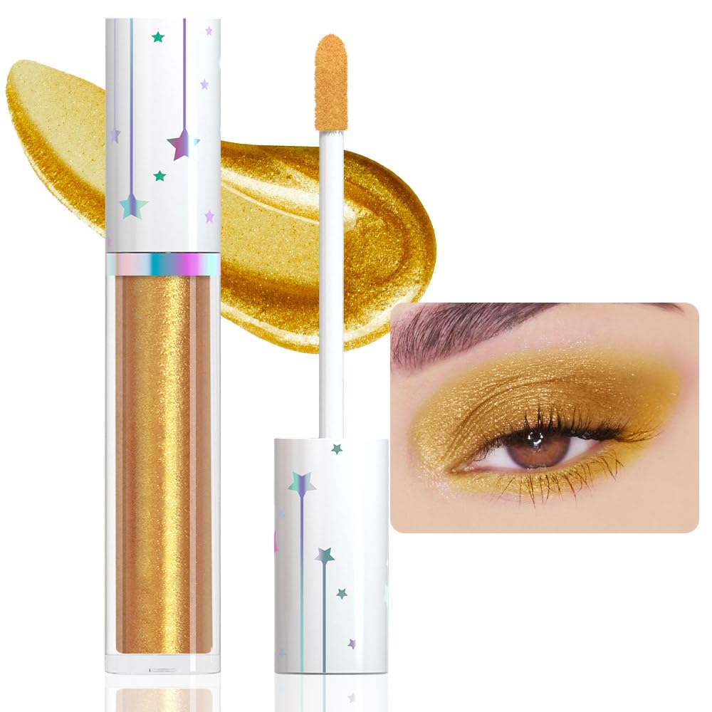 Evpct Liquid Shimmery Glitter Eyeshadow Stick - Waterproof Metallic Eyeliner 03# Ochre