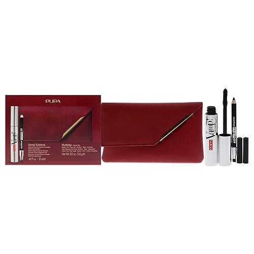 Pupa Milano Vamp! Extreme Mascara & Eye Pencil Set - 3 Pc Thick Lashes In Cranberry