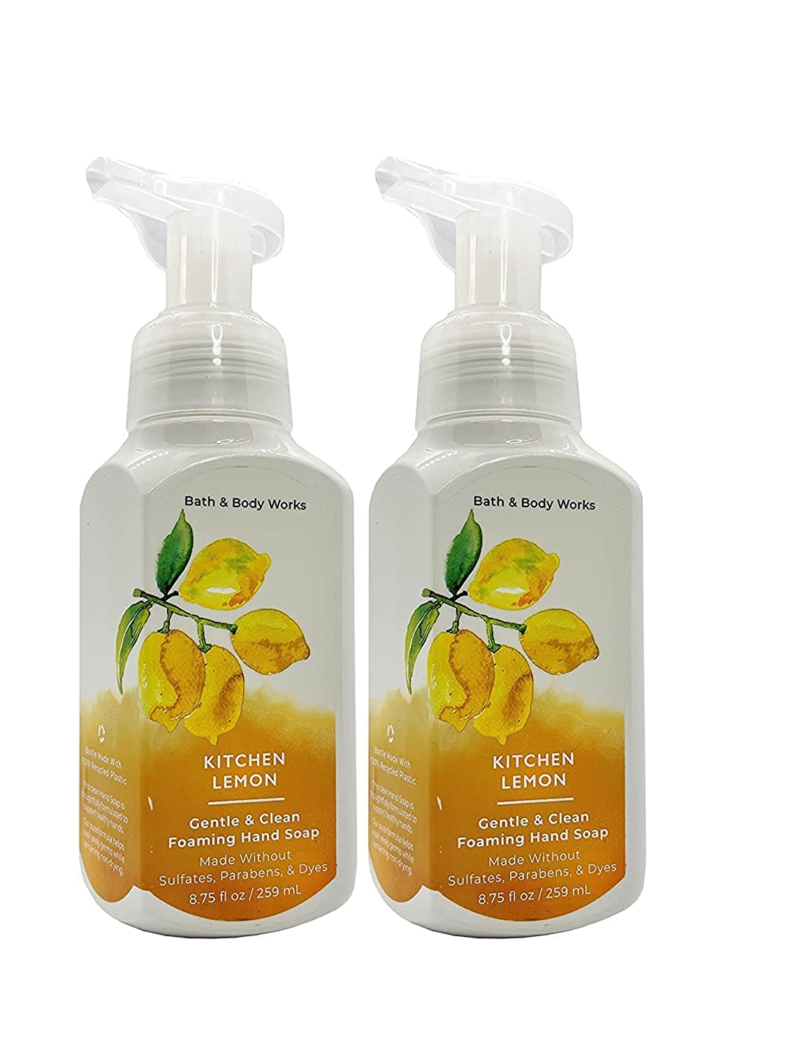 Bath & Body Works Kitchen Lemon Foaming Hand Soap, 2 Pack, 8.75 Fl Oz Each