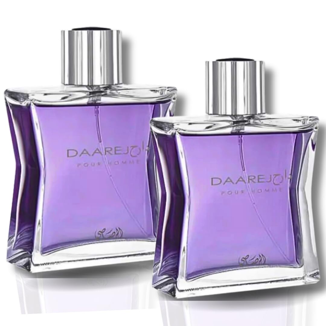 Rasasi Daarej Pour Homme Eau De Parfum Spray For Men, 3.4 Oz, Pack Of 2