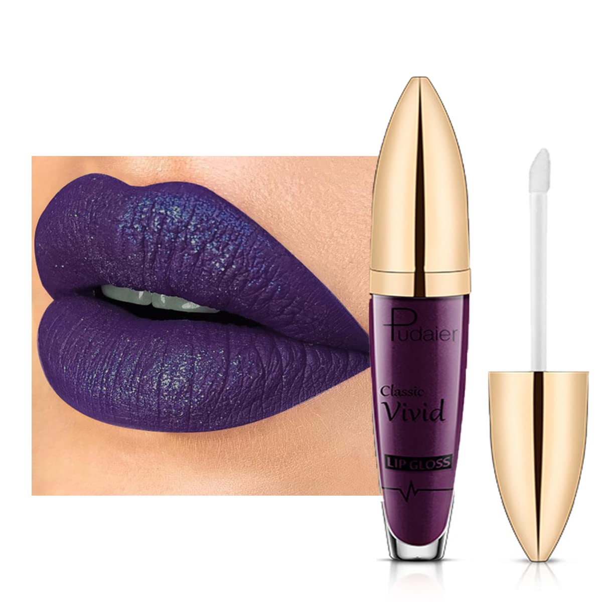 Easilydays Gothic Glitter Lipstick - Waterproof High Pigment Matte Lip Gloss For Halloween Makeup