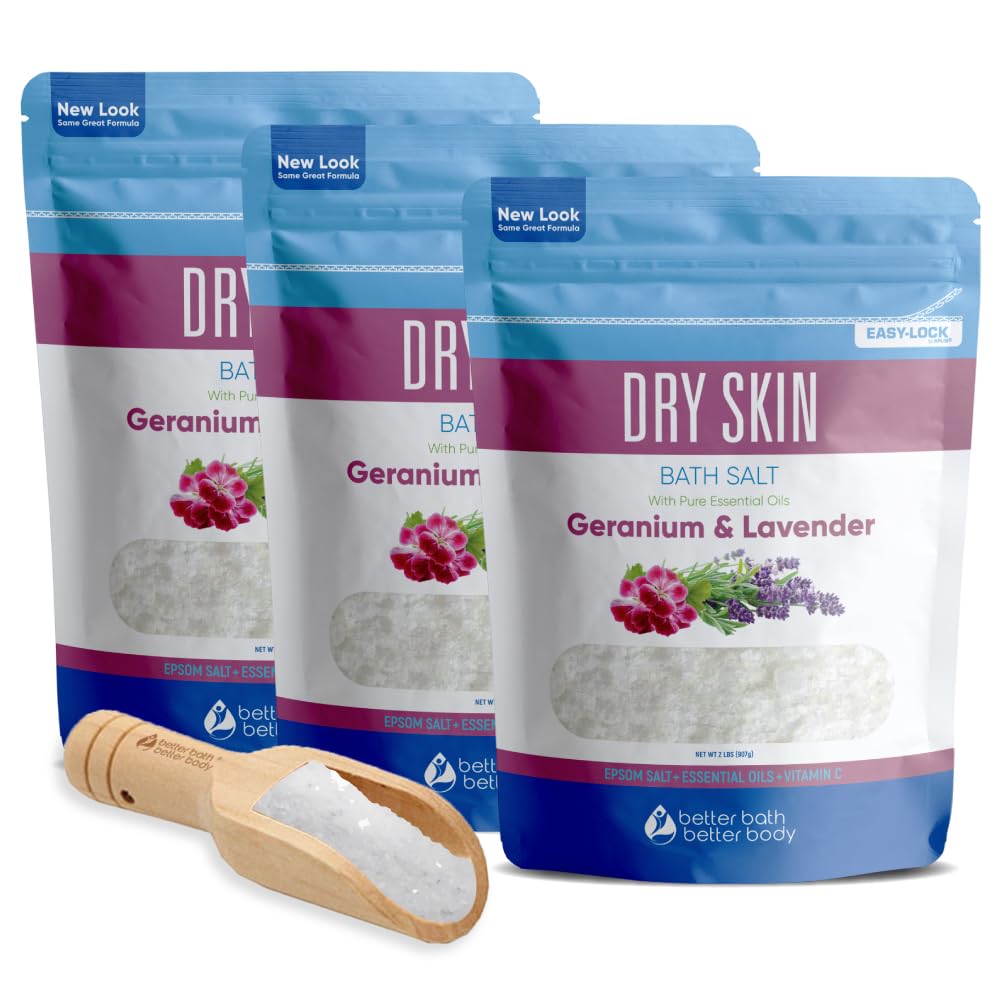 Better Bath Better Body Dry Skin Bath Salt - 3 Pack Epsom Salt With Essential Oils, 6 Lbs