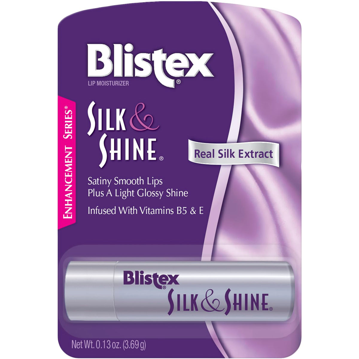 Blistex Silk & Shine Lip Moisturizer With Silk Extract & Vitamins B5 & E, 0.13 Oz