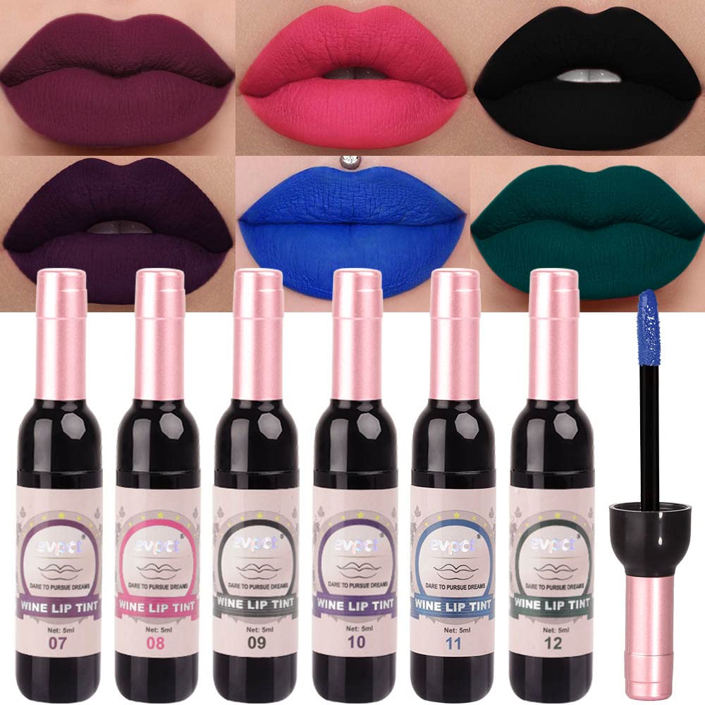 Bingbrush 6 Colors Matte Red Wine Liquid Lipstick Set - Long Lasting Waterproof Lip Tint